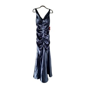 Flawed | Xscape Ruched Mermaid Flare Gown